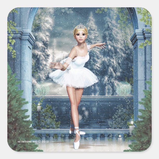 Snow Princess Ballerina Weihnachtsmarkt Sticker (Vorderseite)