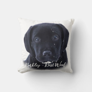 Snow Puppy - Labrador Puppy - Black Labrador Kissen