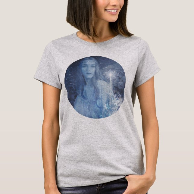 Snow Queen Christmas Fantasy Artwork T-Shirt (Vorderseite)