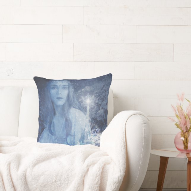 Snow Queen Christmas Winter Fantasy Artwork Kissen (Liege)