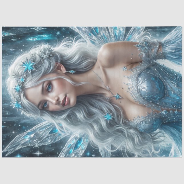 Snow Queen Fairy | Winter Ice Goddess Christmas  Seidenpapier (Vorderseite)