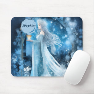 Snow Queen Fantasy Art - Mystische Wintergöttin Mousepad