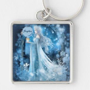 Snow Queen Fantasy Art - Mystische Wintergöttin Schlüsselanhänger