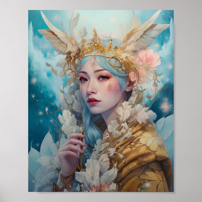 Snow Queen Fantasy Art Poster (Vorne)
