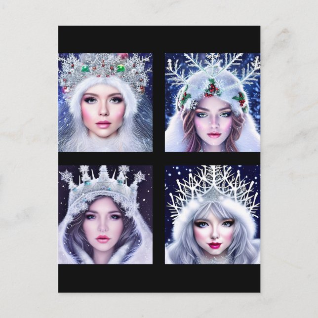 Snow Queens Winter Wonderland Postkarte (Vorderseite)
