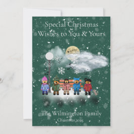 Snow Quintet Family Foto Weihnachtskarte Karte