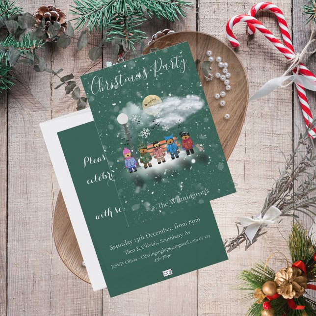 Snow Quintet Weihnachts-Party Einladung (Quintet Christmas Party Invitation)