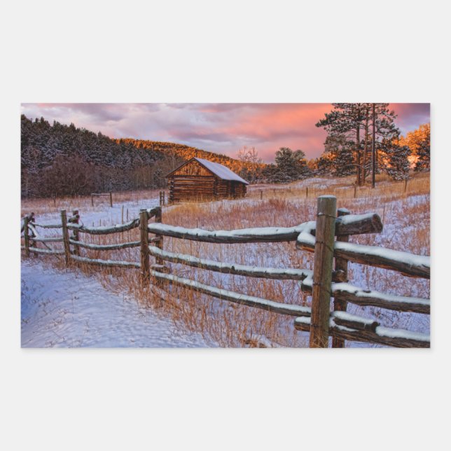 Snow Ranch Rechteckiger Aufkleber (Vorderseite)