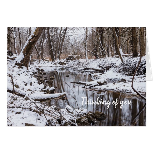 Snow Riverside Denken Sie an Sie Notecard (Vorderseite (Horizontal))