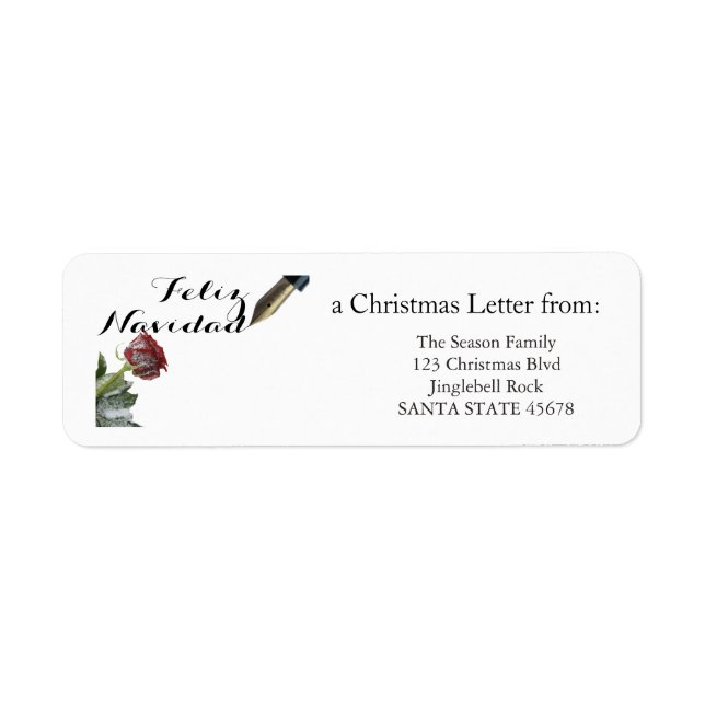Snow Rose Feliz Navidad Letter (Vorne)