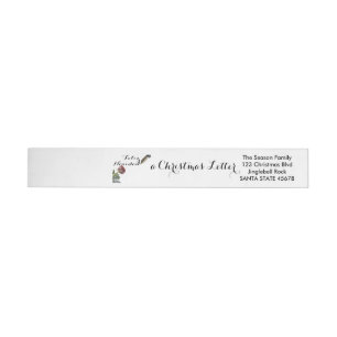 Snow Rose Feliz Navidad Letter Rundum-Adressaufkleber