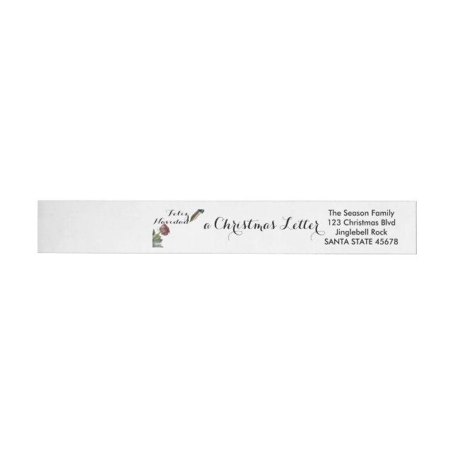 Snow Rose Feliz Navidad Letter Rundum-Adressaufkleber (Person)