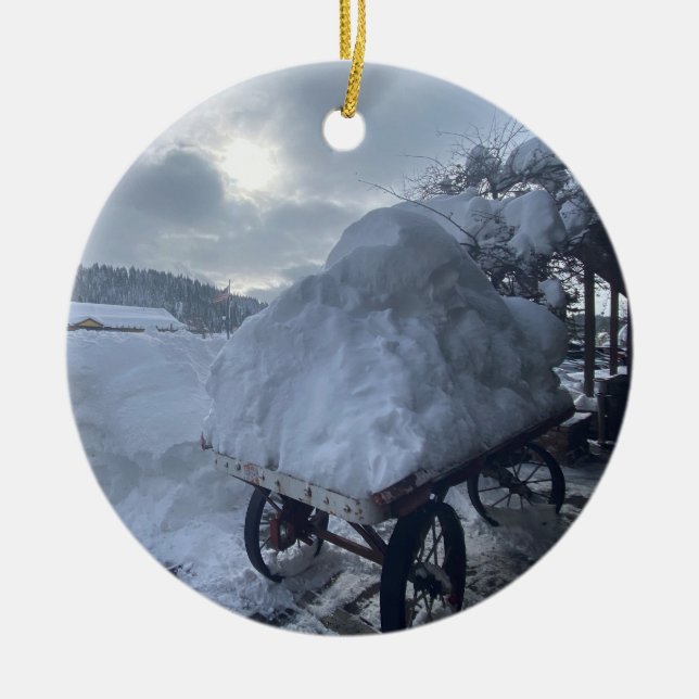 Snow Rush, Trucky, Kalifornien Keramik Ornament (Vorne)