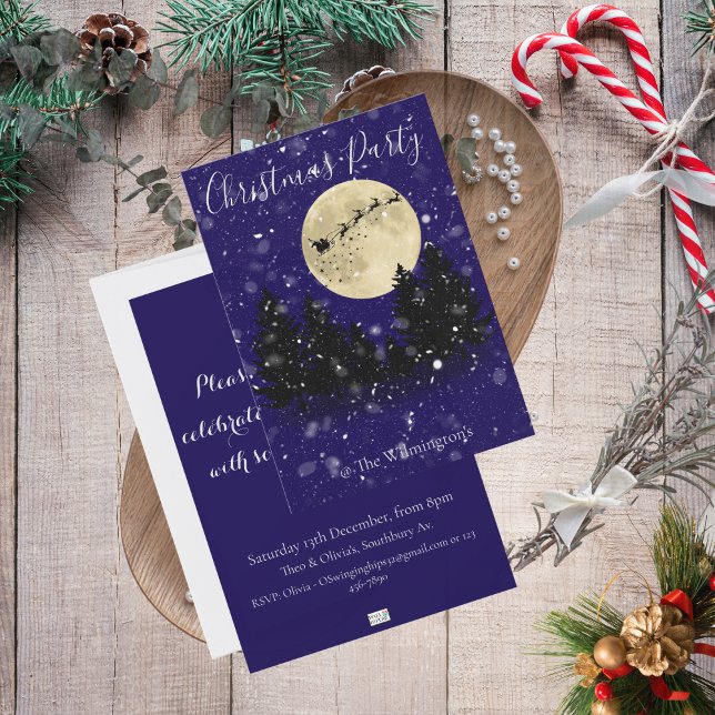 Snow Santa Sighting Weihnachten Party Einladung (Snow Santa Sighting Christmas Party Invitation)