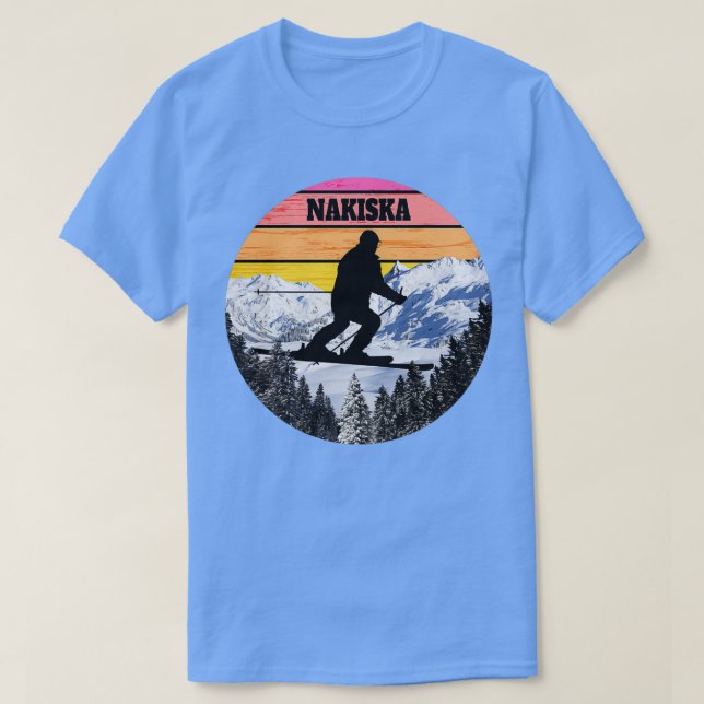 Snow Ski Nakiska Skigebiete Kanada T-Shirt (Design vorne)