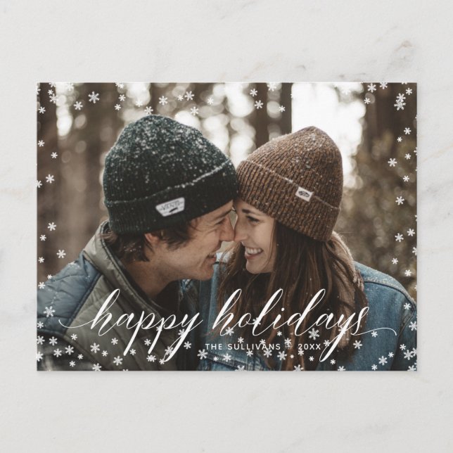 Snow Snowflakes Weihnachtskritik Postkarte (Vorderseite)