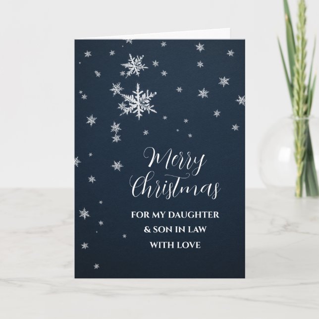 Snow-Tochter & Sohn im Gesetz Frohe Weihnachten Karte (Vorderseite)