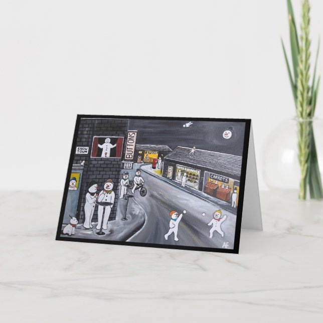 Snow Town Painting by Alfred Fox Karte (Vorderseite)