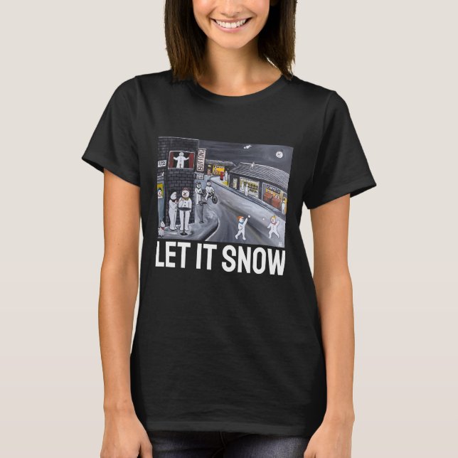 Snow Town Painting by Alfred Fox T-Shirt (Vorderseite)