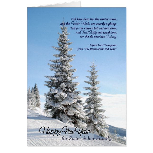 Snow Trees Sister & Family Tennyson Gedicht (Vorne)