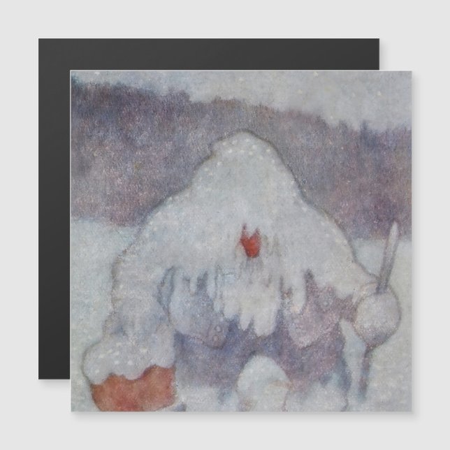 "Snow Troll" von Theodor Kittelsen Magneteinladung (Vorne/Hinten)