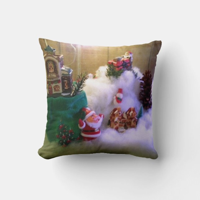 Snow Village Christmas Throw Kissen (Vorderseite)