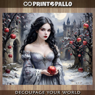 Snow White and the apple - Decoupage  Geschenkpapier Set