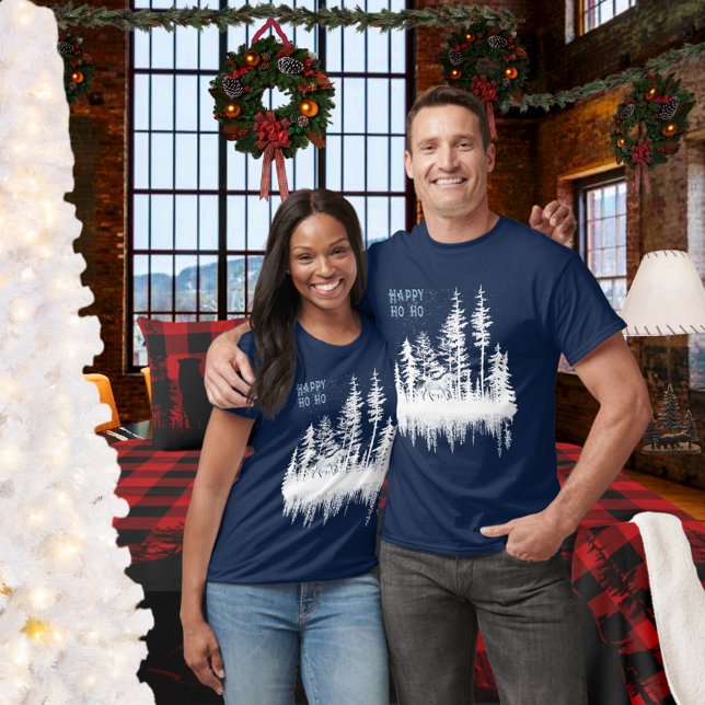 Snow White Forest Night Sky Wild Horse Happy Ho Ho T-Shirt (Snow White Forest Night Sky Wild Horse Happy Ho Ho T-Shirt)