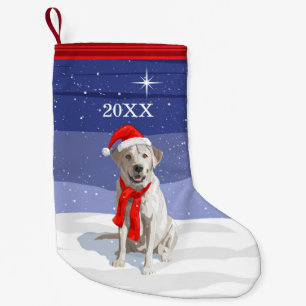 Snow White Labrador Retriever Weihnachtsmannmütze  Kleiner Weihnachtsstrumpf