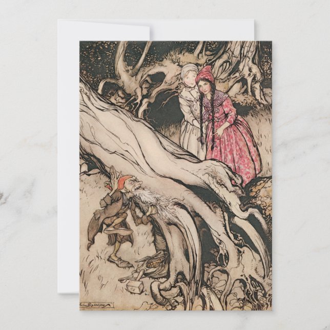 Snow White und Rose Red von Arthur Rackham Einladung (Vorderseite)