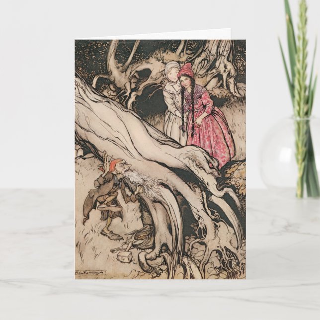 Snow White und Rose Red von Arthur Rackham Karte (Vorderseite)