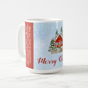 Snow Winter Hütte Bäume Weihnachten Kaffeetasse