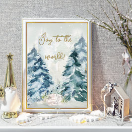 Snow Winter Wonderland Woodland Animal Poster