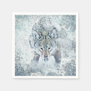 Snow Wolf Paper Napkin Serviette