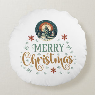 Snow Xmas Weihnachtsglobe Rundes Kissen
