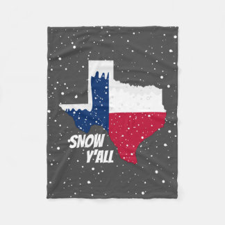 Snow Y'all - Texas Map mit Schnee Fleecedecke