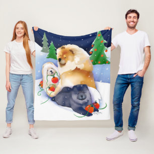 SNOWBABIES Chow 2020 Holiday Fleece Decke