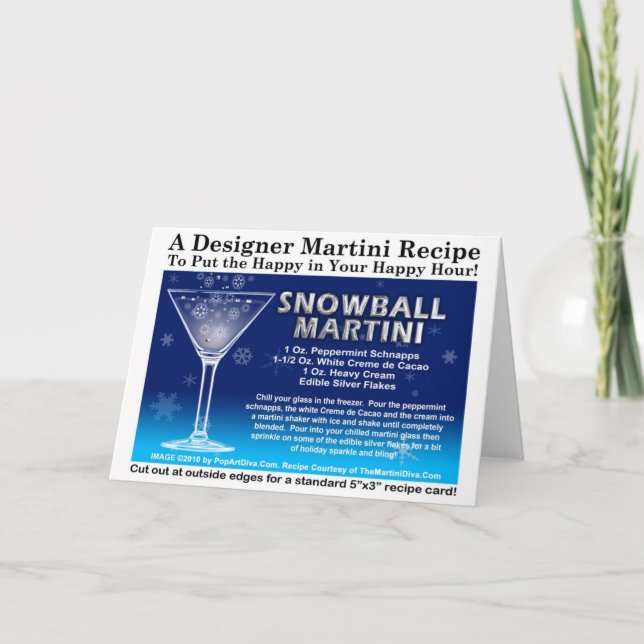 SNOWBALL CHRISTMAS COCKTAIL MARTINI CARTE DE RECET (Devant)