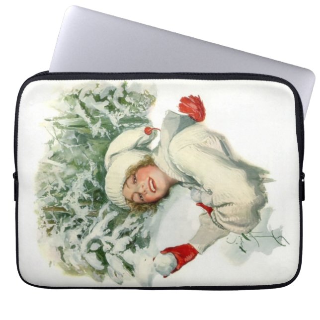 Snowball Fight (von Harrison Fisher) Laptopschutzhülle (Vorderseite)