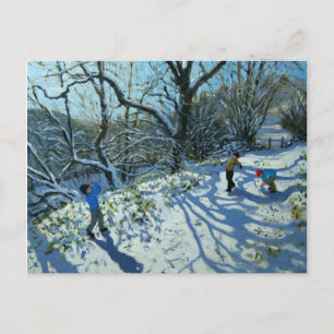 Snowball-Kampf Derbyshire Postkarte