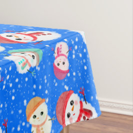 Snowball und Snowman Blue 2 Tischdecke