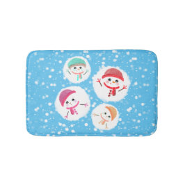 Snowball und Snowman Blue Badematte