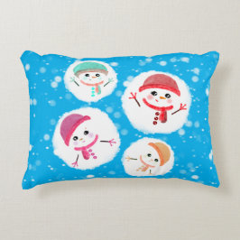 Snowball und Snowman Blue Dekokissen