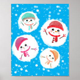 Snowball und Snowman Blue Poster