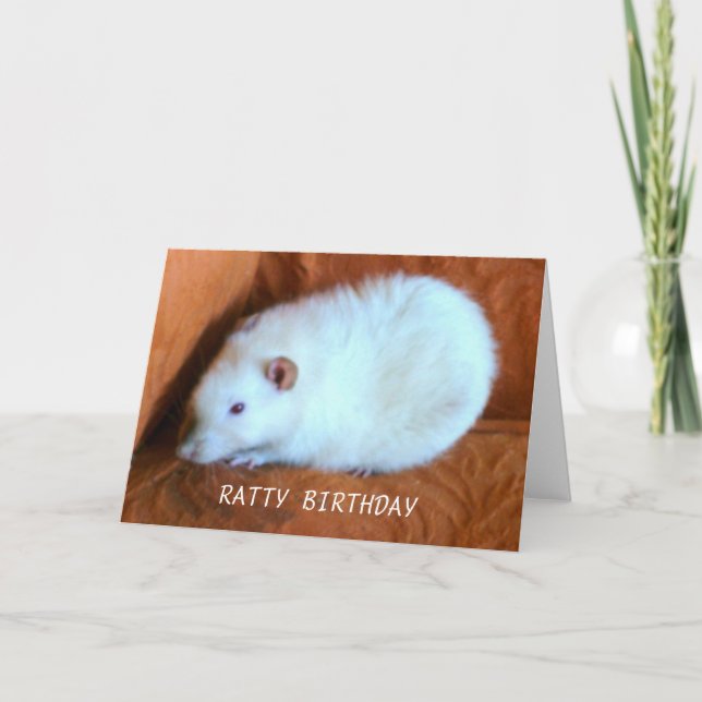 Snowball White Rat Custom Grußkarte Karte (Vorderseite)