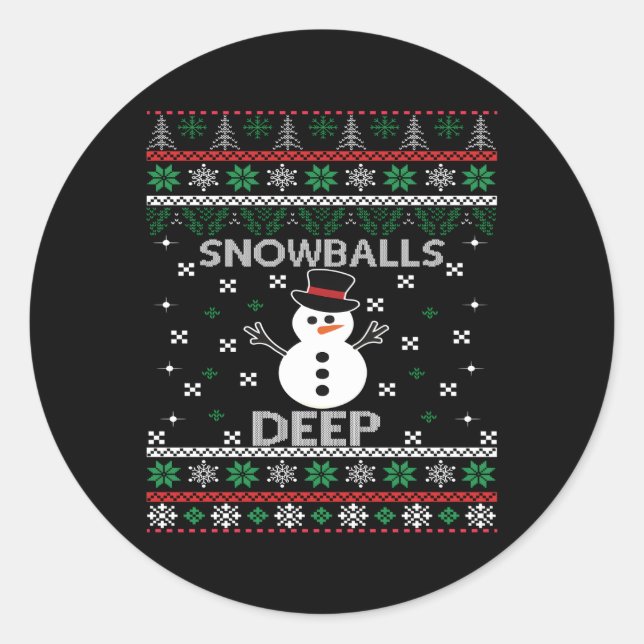 Snowballs Tiefschnee Runder Aufkleber (Vorderseite)