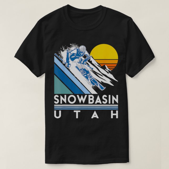 Snowbasin Utah Retro Ski T-Shirt (Design vorne)