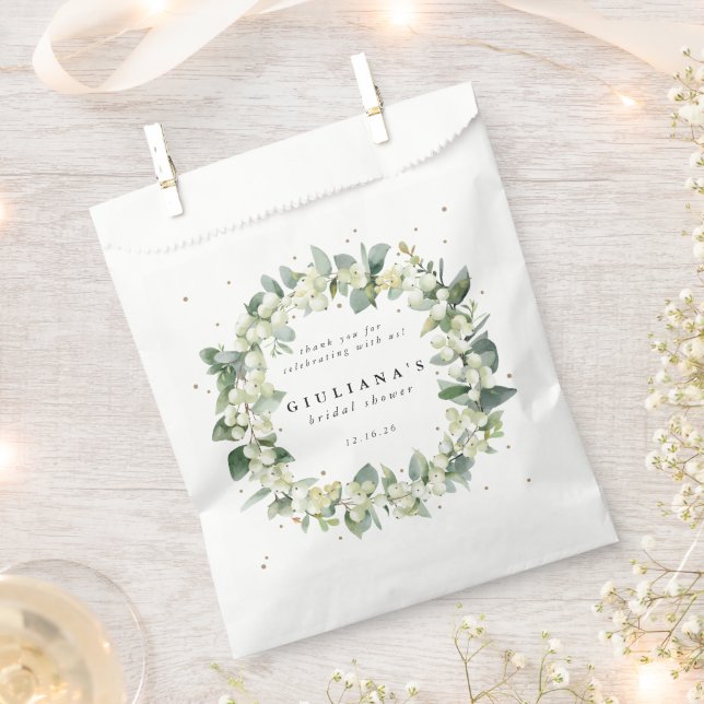Snowberry+Eucalyptus WinterBrautparty Geschenktütchen (Ausgeschnitten)