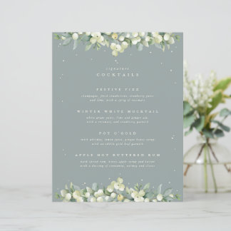 Snowberry + Eukalyptus Wedding Drinks/Bar