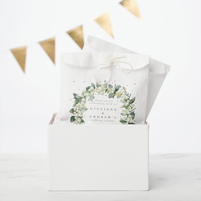 Snowberry+Eukalyptus Winter Wedding Shower Geschenktütchen (Party)